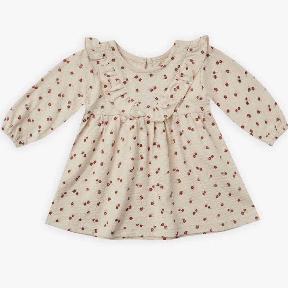 Quincy Mae Longsleeve Ruffle Dress in Petite Floral